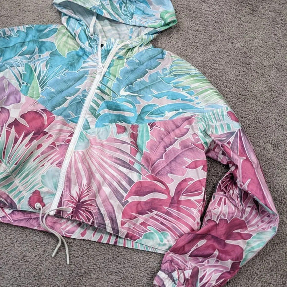 Nike Sportswear Womens Windrunner Cropped Floral Full-Zip Jacket with hood M - Picture 2 of 11